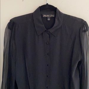 Elizabeth and James black silk blouse